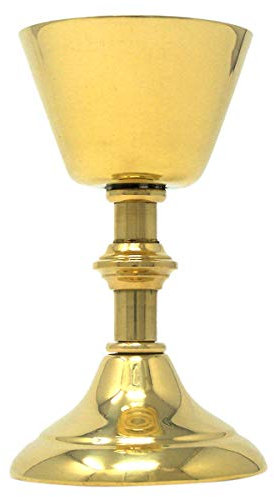 High Polished Brass Small Holy Wine Goblet Chalice, 0.8 Ounce