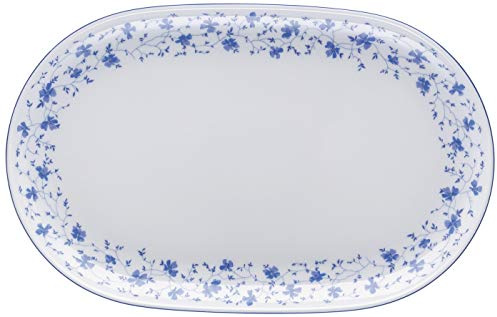 Arzberg Form 1382 Platte, Oval, Beilagenplatte, Speiseplatte, Blaublüten, Porzellan, 36 cm, 41382-607671-12736