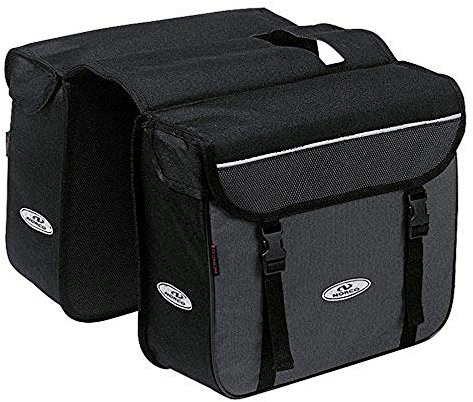 Norco Unisex – Erwachsene Fahrradtasche Ottawa Zweifachtaschez, Schwarz, 34 x 27 x 13 cm, 8 Liter