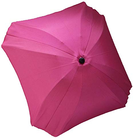 BAMBINIWELT Sonnenschirm für Kinderwagen ECKIG Ø74cm UV-Schutz50+ Schirm Sonnensegel Sonnenschutz (Pink) XX