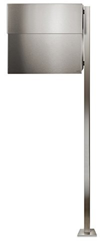 Radius Standbriefkasten Letterman XXL 2 Edelstahl inkl. Zeitungsfach mit Pfosten - 568