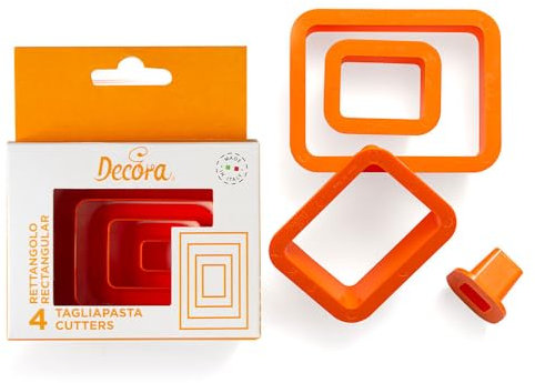 DECORA 0255309 Kit 4 CORTADORES RECTANGULO 1,5-3,5-5,5-7,5 H2,2 CM