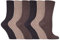Gentle Grip - Mens 6 pairs of Diabetic Sock with Honey Comb Top and Hand linked Toe Seams - 6-11 UK 39-45 Eur (Black) (Browns)