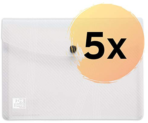 Oxford hawai Brieftaschen A5, aus Kunststoff, transparent, 5er Pack