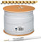 HB-DIGITAL SET: 500m Koaxial SAT Kabel 135db Weiß + 100x F-Stecker vergoldet | CCS (Stahl-Kupfer) Satellit Antennenkabel 5-Fach geschirmt für DVB-S/S2 DVB-C/C2 DVB-T/T2 DAB+ Radio BK Anlagen