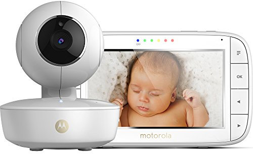 Motorola Baby MBP 50 Video-Babyphone mit Schwenk-, Neige-und Zoomfunktion, 5,0 Zoll Farbdisplay, Nachtsicht, 2-Wege-Audio und Temperatursensor, 300m Reichweite