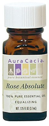 Aura Cacia Aromatherapy Rose Absolute Essential Oil 1/8 Oz. Bottle