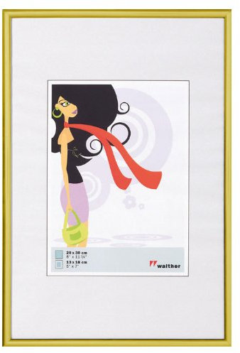Bilderrahmen von Walther New Lifestyle Kunststoffrahmen 15x20 Gold - Normalglas 5er Pack