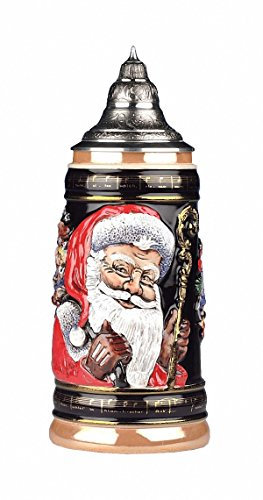 KING Jarra de cerveza alemana San Nicolás clásico, jarra 1 litro