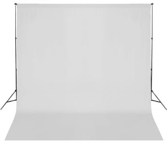 vidaXL Fotostudio Set 3x6 m Weiß Alu Hintergrundsystem Fotografie Hintergrund