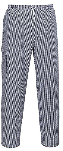PORTWEST Chester Chef Trousers, colorCheck talla XL