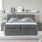 3F FURNITURE FOR FRIENDS Boxspringbett Bea 220x220 cm Hellgrau Härtegrad H3 | 7-Zonen Taschenfederkern Matratze + Visco Topper