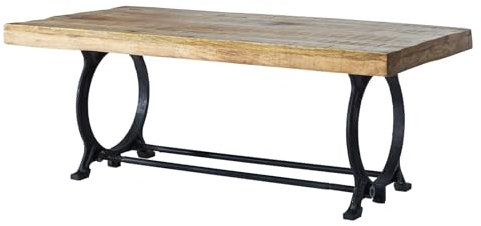 MASSIVMOEBEL24.DE Table Basse 120x60cm - Fer et Bois Massif recyclé laqué - Industrial #35