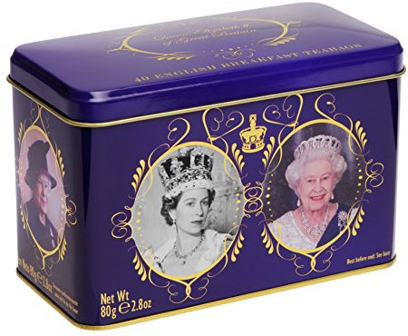 English Tea, English Breakfast Tea in Queen Elizabeth II of Great Britain Tin
