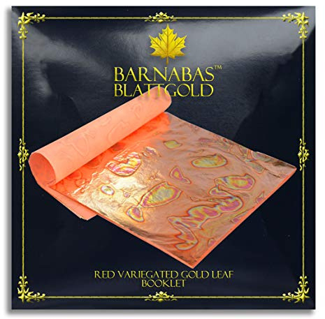 Barnabas Blattgold Variegated Gold Leaf, Color Light Blue [25 Sheets, 5.5 inch], Metal Foil Leaf for Painting, Arts and Crafts