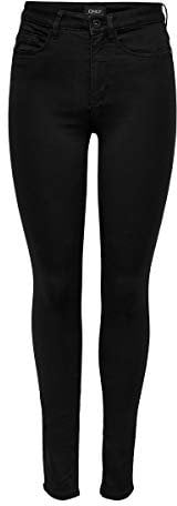 ONLY Women's Royal High Sk 600 Jeans, Black Noos, XL 30L UK