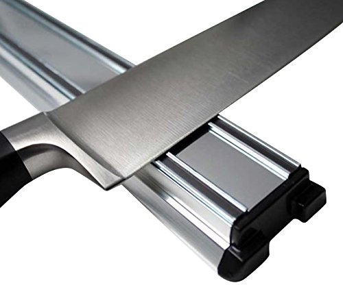 Messer Magnetleiste Magnet Messerhalter Messerleiste - Aluminium - Classic - extra stark - 30/45cm - Geeignet für 6 Messer, es ist eine stilvolle Ergänzung für jede moderne Küche, Länge:450 mm