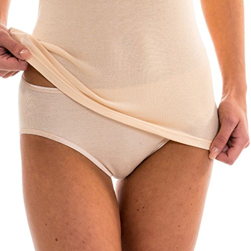 HERMKO 17031 3er Pack Damen Midi Slip sehr weich Dank Modal, Farbe:Cream, Größe:52/54 (XXL)