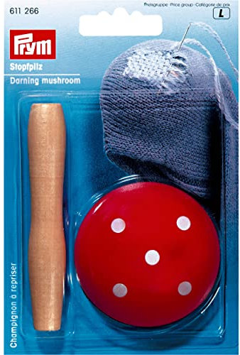 Prym Darning Mushroom, Wood, Red, 60mm