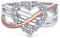Bague de promesse romantique à deux tons avec accent pavé CZ, zircon cubique entrelacé infini et cœur pour femmes, plaqué or rose en argent sterling .925