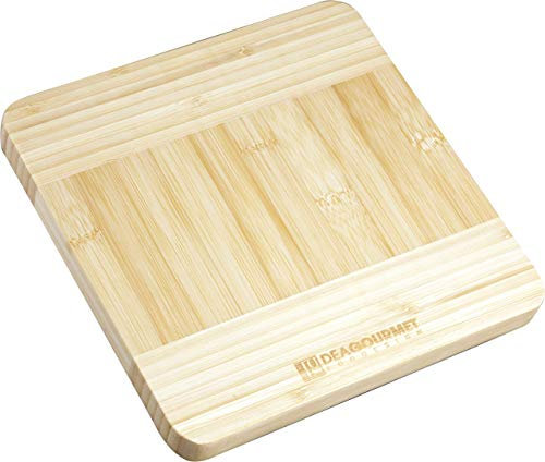 DEAGOURMET Tagliere Chiaro Piccolo in bambù Naturale, 19,8 x 19,8 x 2,4 cm