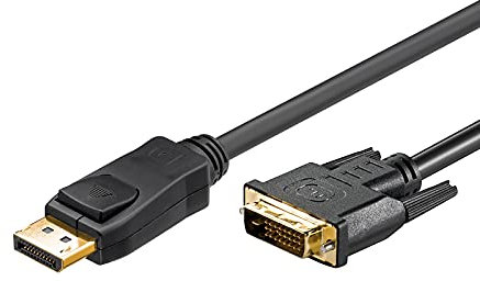 Goobay 51960 DisplayPort/DVI-D per Cavo Adattatore 1.2, Dorato, Nero, 1m Lunghezza del Cavo