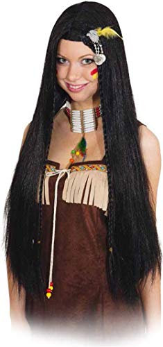 Langhaar-Indianer-Perücke Kiowa, schwarz