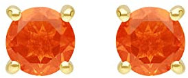 Ivy Gems 9ct Yellow Gold Fire Opal Stud Earrings