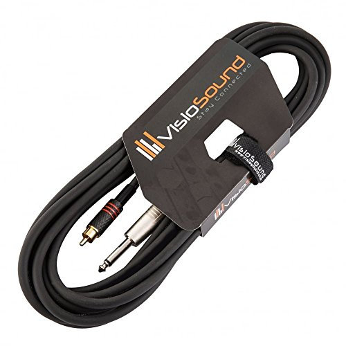 VisioSound 6.35mm 1/4 Mono Jack Plug to Single RCA Phono Audio Lead/Signal/Patch Cable 6m
