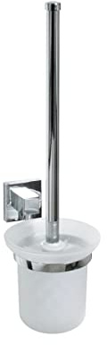 Fackelmann Toilettenbürste mit Halter MARE, WC-Garnitur, WC-Bürste mit verchromter Wandhalterung (Farbe: Silber/Milchig), Menge: 1 Stück