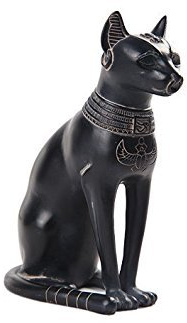 20,3 cm große, Schwarze Bastet Katze mythologische ägyptische Statue Figur
