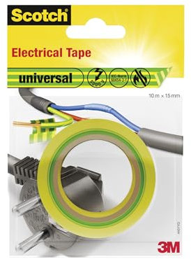 ScotchBlue 4401YG Isolierband universal, 15 mm x 10 m, 1 Stück, Gelb/Grün