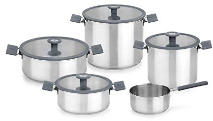 BRA Bate Color Steel 5 Piezas Gris, Único, Estándar