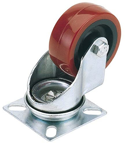 Draper 65518 100 mm-Diameter Polyurethane Castor Plate Fixing