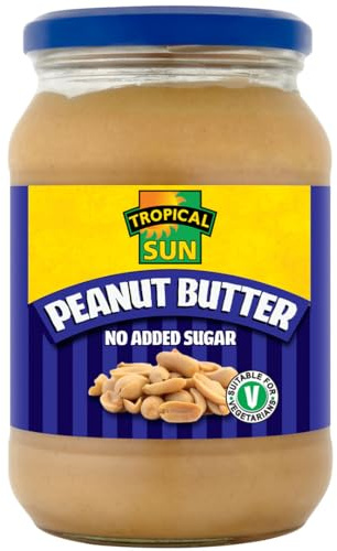 Tropical Sun No Added Sugar Peanut Butter, 454g (Pack of 1)