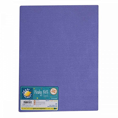 Craft Planet 9 x 12 Acrylic Felt, Lavender, Sheets, Coloured Square, Crafting Fabric, Stick with Glue Adhesive Pritt Sticks, for Sewing, Patchwork, Crafts