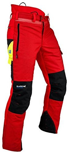 Pfanner Ventilation Schnittschutzhose Klasse 1 Gladiator Gewebe, Farbe:rot, Größe:S (kurzgr.)