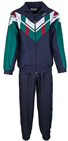 Paris Microfaser Herren Jogginganzug - Dunkelblau mit Bund, Groesse: L