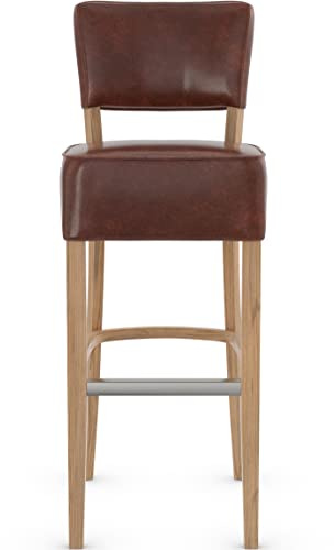 Genova Bar Stool Bonded Leather (Antique Brown)