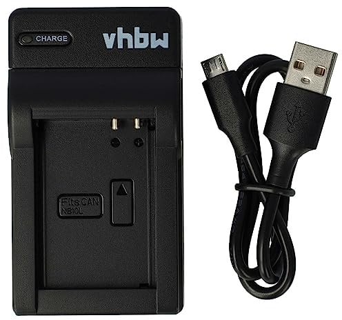 vhbw Chargeur USB de Batterie Compatible avec Canon NB-10L Batterie Appareil Photo Digital, DSLR, Action cam