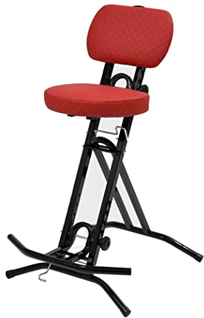 LIBEDOR Stehhilfe Stehhocker Stehsitz Sitz Sitzhilfe Stehstütze mit ergonomischer Sitz 6 cm dickem Polster bis 130 kg belastbar TGCR ROT SCHWARZ