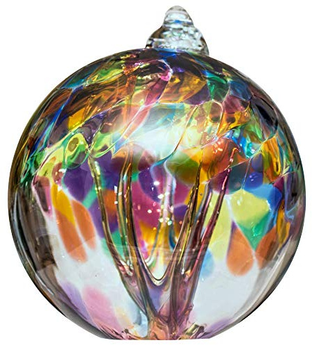 Milford Collection Tree of Life Large Glass Globe - Multicoloured