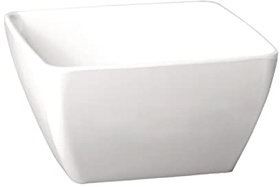 APS GF134 Melamine Square Bowl, 12.5 cm Item Length, Pure White | Vitreous, shatter-resistant body prevents chips and cracks in demanding commercial kitchens; stacks securely to save space.