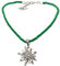 Alpenflüstern Kordel-Trachtenkette Strass-Edelweiß - Damen-Trachtenschmuck Dirndlkette in traditionellen Farben DHK100 (grün)
