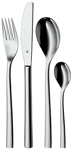 WMF Palermo Edelstahl Besteck Set 6 Personen, Essbesteck Set 24 teilig, Monobloc-Messer, Cromargan Edelstahl poliert, glänzend, spülmaschinenfest
