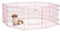 MidWest Homes for Pets 524DRPK Laufstall, Haustier-Spielgehege, faltbar, Metall, mit Tür, 61 x 61 cm (B x H), rosa