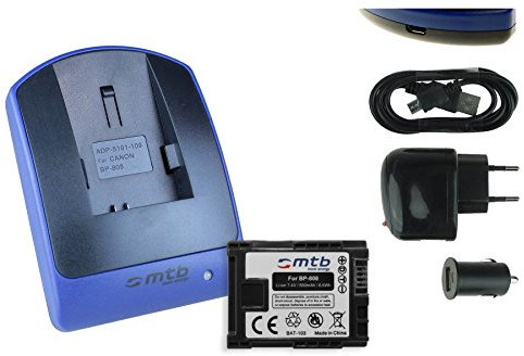 Batterie + Chargeur (USB/Auto/Secteur) pour Canon BP-808 / Legria HF G10, G25, M31... Vixia... - v. liste