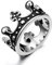 JewelryWe Krone Ring Damen Herren: Edelstahl Damen-Ring Herren-Ring Retro Krone Unisex Band Partnerringe Verlobungsringe Eheringe mit Gravur Schwarz Silber Größe 52 - mit Geschenk Tüte