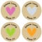 Papierdrachen 24 individuelle Aufkleber für Kinder - Motiv Herzen - personalisierte Sticker - ideal zur Einschulung und zum Beschriften von Büchern und Heften