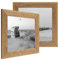 Bilderrahmen 15x15 cm Holz Eiche-Optik, 2er Set Echtholz-Rahmen rustikal, Strandhaus, Made in Germany, Echtglas, zum Aufhängen & Aufstellen, extra Zubehör - Treibholzlook mit einem Hauch Küstenflair